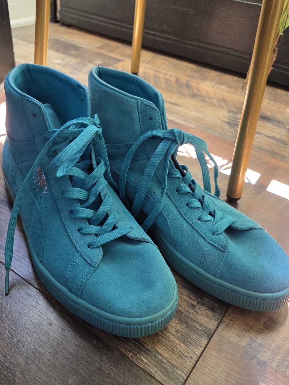 Puma Bright Teal Lace-Up Sneakers